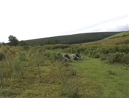 The final mile of off-road path from Hafod-y-Pant farmhouse to the remote Bryn Poeth Uchaf youth hostel, 17.7 miles from Tyncornel